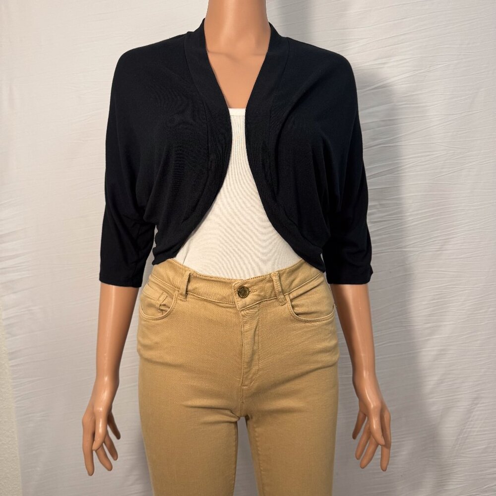 Loft Ann Taylor Petites Women’s Petite Large Cropped Half Sleeve Cardigan